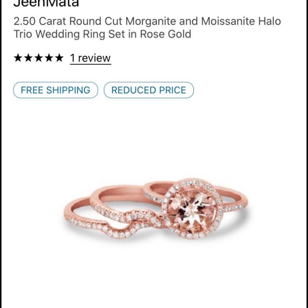 Size 8.5 wedding band set rose gold
